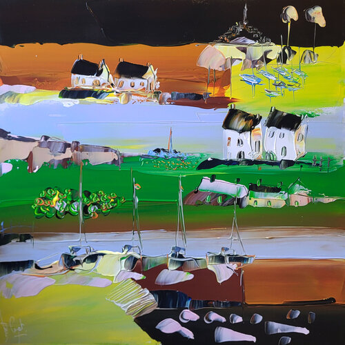 Une campagne littorale van Muriel Cayet, Schilderij te koop op Singulart