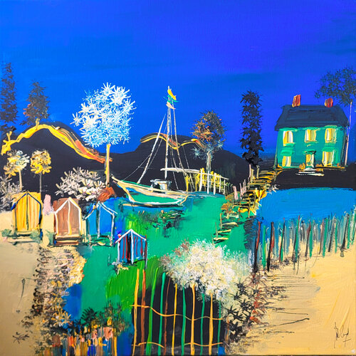 Chemin d'émeraude di Muriel Cayet, Pittura in vendita su Singulart