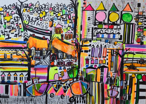 Alice à Tokyo di Muriel Cayet, Pittura in vendita su Singulart