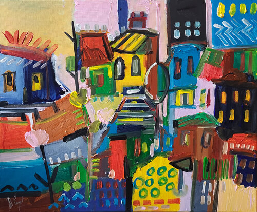 Une question d'ancrage di Muriel Cayet, Pittura in vendita su Singulart