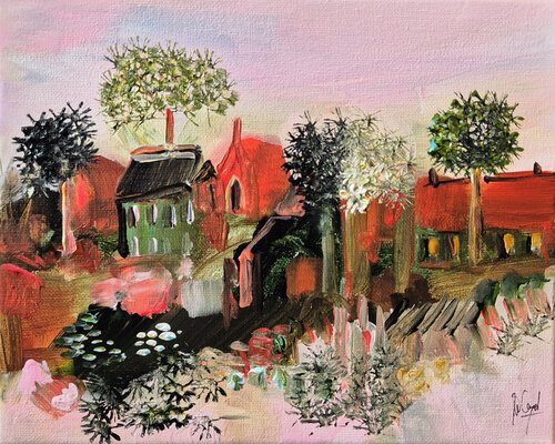 L'azur rose / En exclusivité sur SINGULART van Muriel Cayet, Schilderij te koop op Singulart