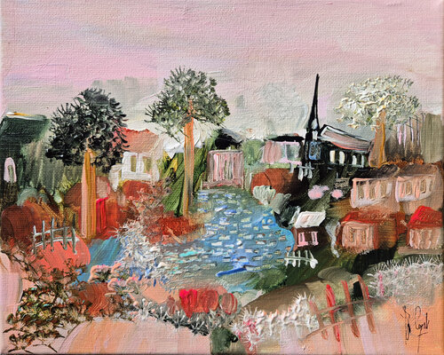 Rose rêveur van Muriel Cayet, Schilderij te koop op Singulart