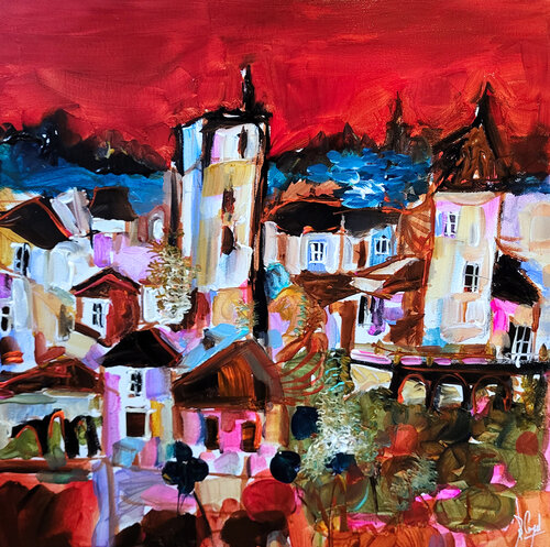 Dans l'indice des couleurs van Muriel Cayet, Schilderij te koop op Singulart