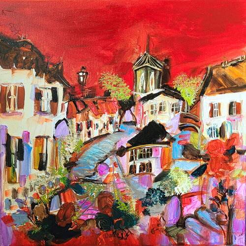 Une ville née originale by Muriel Cayet, Painting for Sale on Singulart