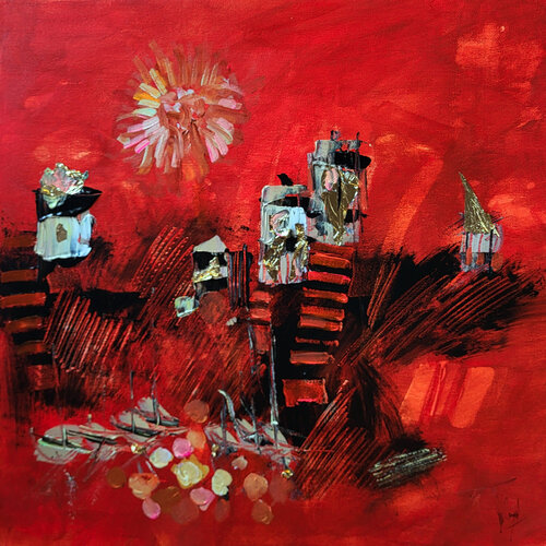 Un ton singulier sans mélange - rouge Muriel Cayet