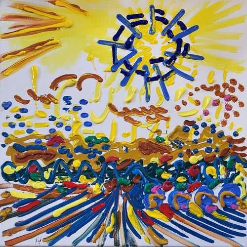 Une beauté rayonnante vibrant très loin au-dessus de Muriel Cayet, Pintura a la venta en Singulart