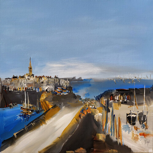 Une éternité en bleu van Muriel Cayet, Schilderij te koop op Singulart