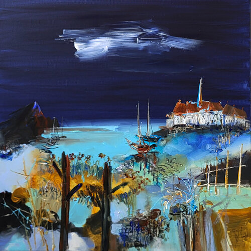 Sous la chorale des premières étoiles by Muriel Cayet, Painting for Sale on Singulart