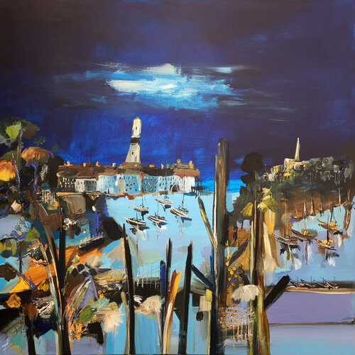 Du bleu pour rassembler les vivants van Muriel Cayet, Schilderij te koop op Singulart
