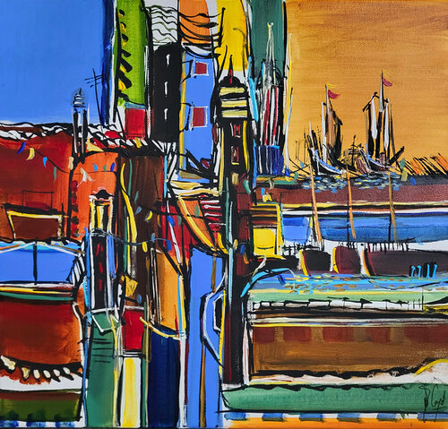 Paysage à loger le monde- En exclusivité sur SINGULART by Muriel Cayet, Painting for Sale on Singulart