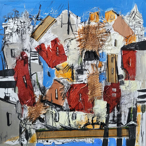 Sur une toile au teint de brique van Muriel Cayet, Schilderij te koop op Singulart