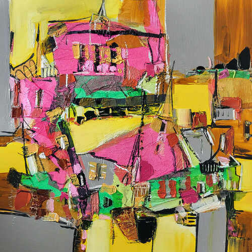 Le Pays Rose di Muriel Cayet, Pittura in vendita su Singulart