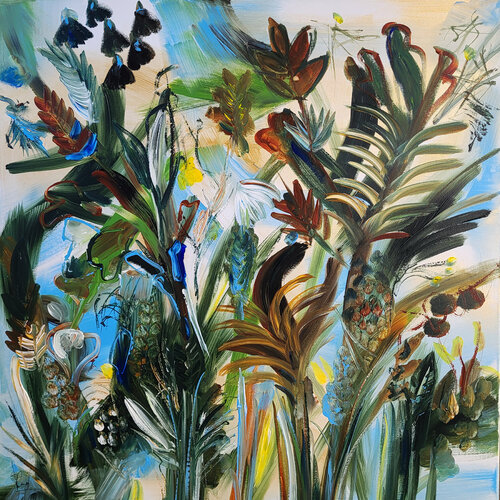 Sous la lueur verte de l'intention van Muriel Cayet, Schilderij te koop op Singulart