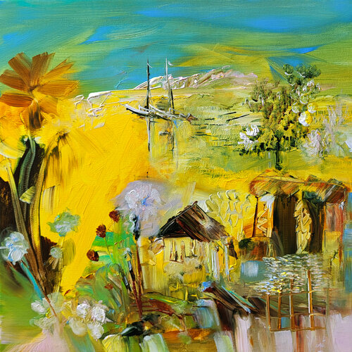 Les cases aux totems de Muriel Cayet, Pintura a la venta en Singulart