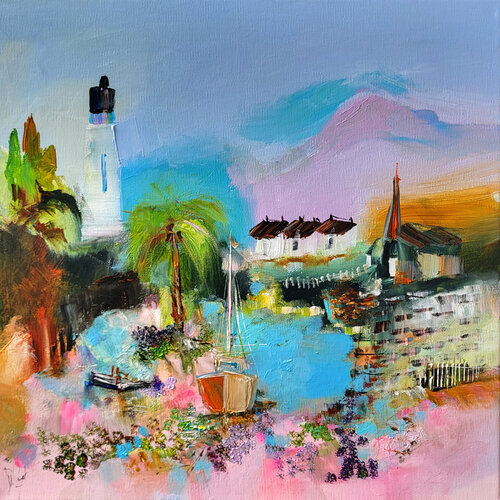 Au phare devant ! di Muriel Cayet, Pittura in vendita su Singulart
