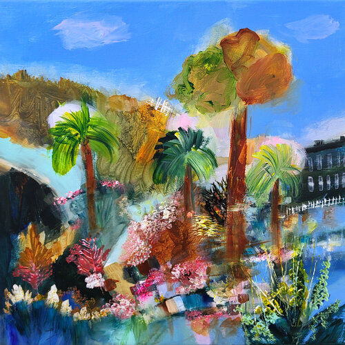 Les arbres géants di Muriel Cayet, Pittura in vendita su Singulart