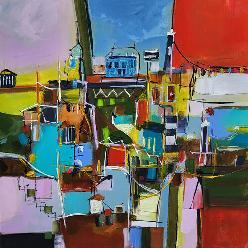 Le pays des tons sans silence di Muriel Cayet, Pittura in vendita su Singulart