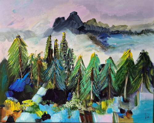 Au pays des légendes by Muriel Cayet, Painting for Sale on Singulart