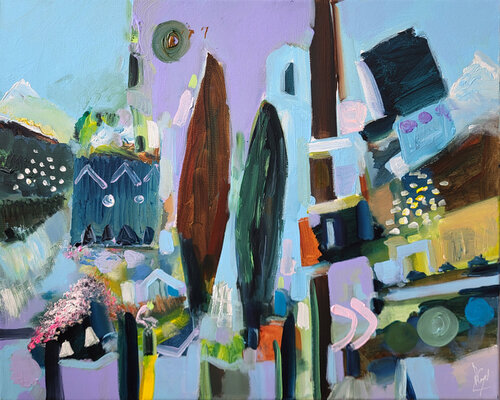 Un pays au sud di Muriel Cayet, Pittura in vendita su Singulart