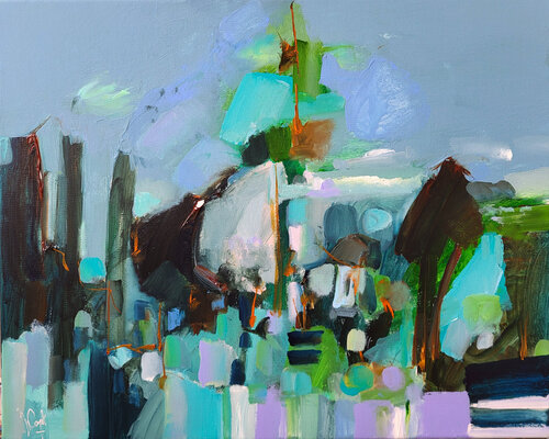 Devant le spectacle di Muriel Cayet, Pittura in vendita su Singulart