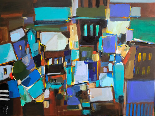 Les matières premières de la route di Muriel Cayet, Pittura in vendita su Singulart