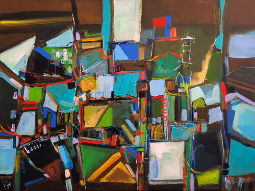 La fabrication des valeurs invisibles di Muriel Cayet, Pittura in vendita su Singulart