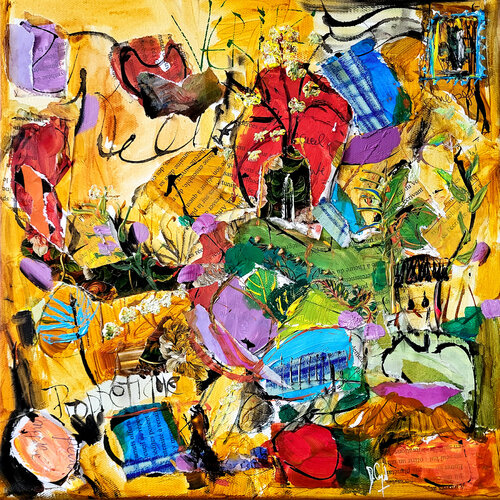 Un échange de messages by Muriel Cayet, Painting for Sale on Singulart