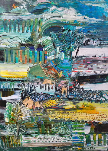 L'émergence d'un paysage di Muriel Cayet, Pittura in vendita su Singulart