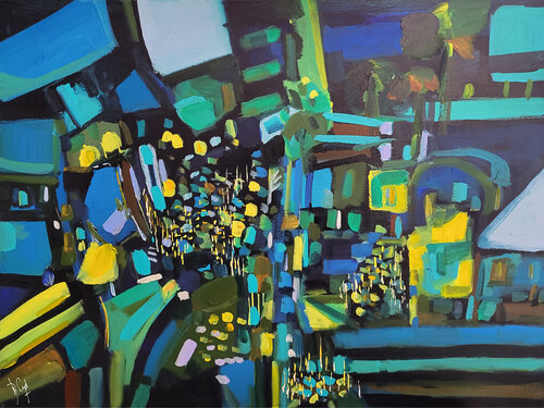 Les routes des libres temps di Muriel Cayet, Pittura in vendita su Singulart