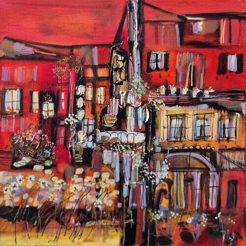 Un nid sous les arcades di Muriel Cayet, Pittura in vendita su Singulart