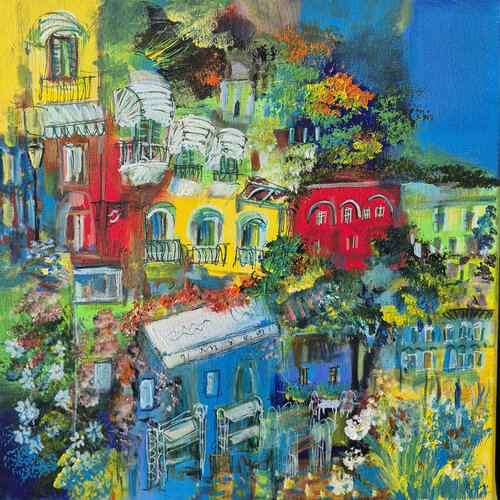 Les refuges du soleil van Muriel Cayet, Schilderij te koop op Singulart