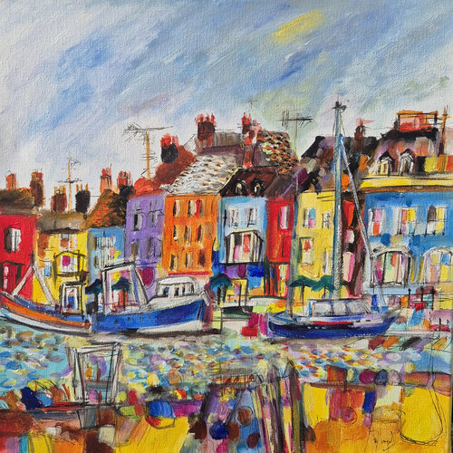 Navires à quai van Muriel Cayet, Schilderij te koop op Singulart