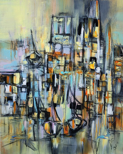 Rue des Gravières di Muriel Cayet, Pittura in vendita su Singulart