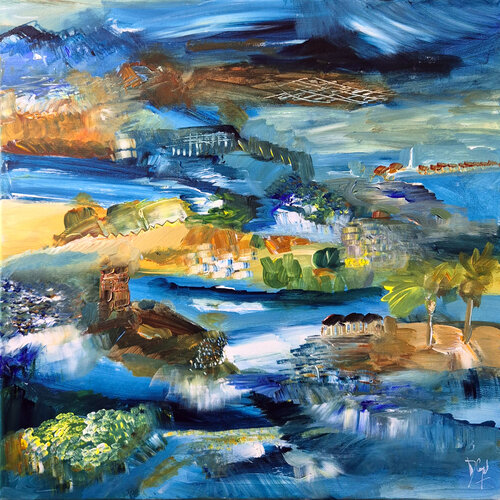 L'île des rencontres di Muriel Cayet, Pittura in vendita su Singulart