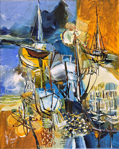 Brun refuge / En exclusivité sur Singulart di Muriel Cayet, Pittura in vendita su Singulart