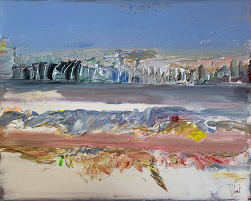 Plage d'automne / En exclusivité sur Singulart van Muriel Cayet, Schilderij te koop op Singulart