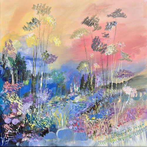 Les palmes de l'aube van Muriel Cayet, Schilderij te koop op Singulart