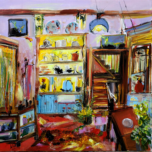 Une cuisine décidée by Muriel Cayet, Painting for Sale on Singulart