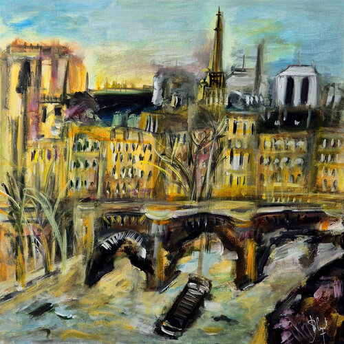 Paris-Seine van Muriel Cayet, Schilderij te koop op Singulart
