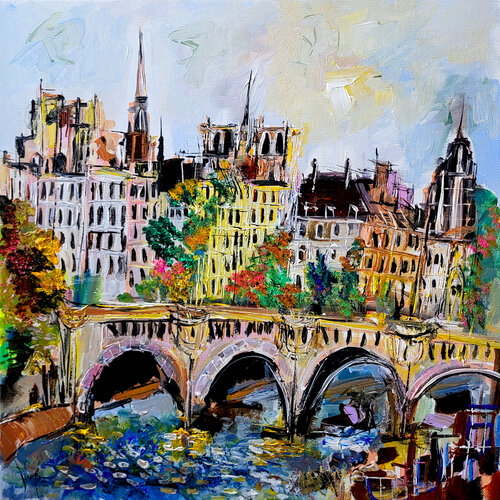 Quai de Seine II van Muriel Cayet, Schilderij te koop op Singulart