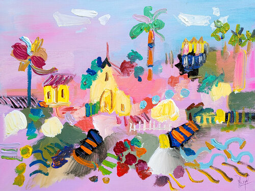 Bourg aux Roses von Muriel Cayet, Malerei kaufen auf Singulart