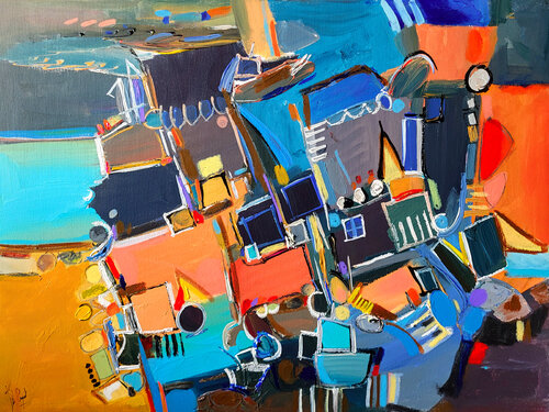 Les jours orangés de Muriel Cayet, Pintura a la venta en Singulart