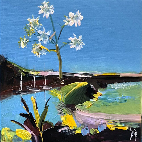 Haïku  XII- 20 x 20 cm en exclusivité sur Singulart - Février 2026 van Muriel Cayet, Schilderij te koop op Singulart