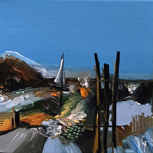 Haïku XIV - 20 x 20 cm en exclusivité sur Singulart - Février 2026 van Muriel Cayet, Schilderij te koop op Singulart