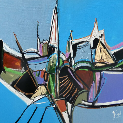 Joueuse de coloris by Muriel Cayet, Painting for Sale on Singulart