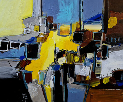 Des étendues sur l'horizon di Muriel Cayet, Pittura in vendita su Singulart