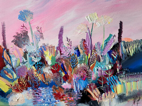 Le rose du matin van Muriel Cayet, Schilderij te koop op Singulart