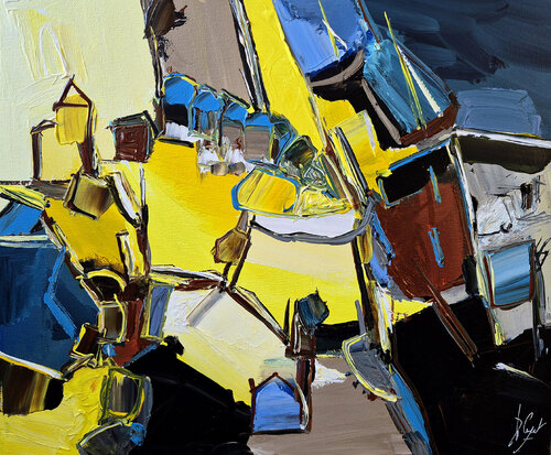 Un intérieur fortifié par Muriel Cayet, Peinture en vente sur Singulart