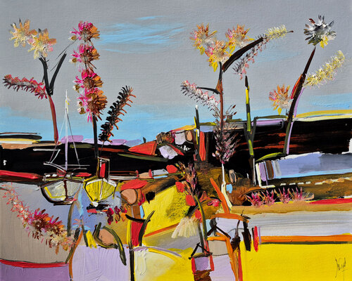 Un havre solaire by Muriel Cayet, Painting for Sale on Singulart