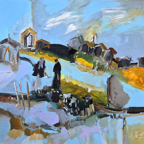 Gardiennes des passages by Muriel Cayet, Painting for Sale on Singulart